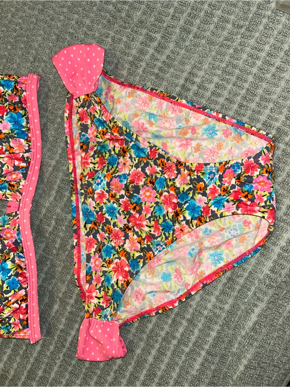 Floral High-Waist Bikini in Bright Multi-Color